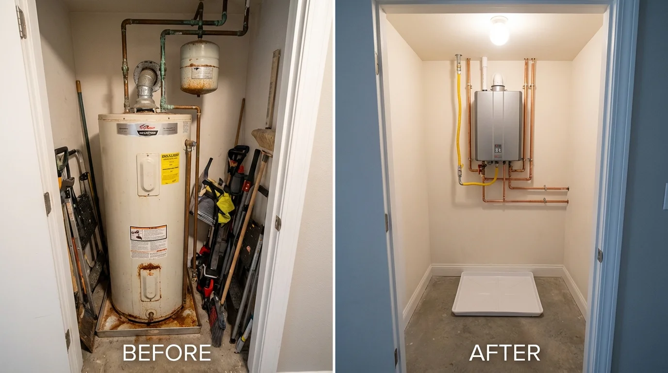 Tank water heater versus wall-mounted tankless unit comparison for University, MS homeowners